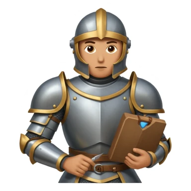 An emoji representing the ironman challenge event for an mmorpg player who crafts everything themselves the hard way, and does not buy or sell items in-game. sticker