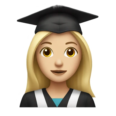 Blonde with a graduation cap sticker