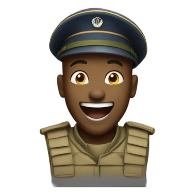 Soldier laughing out loud sticker