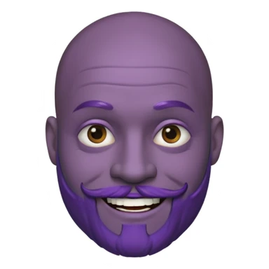 bald purple bearded man with black face tattoo sticker