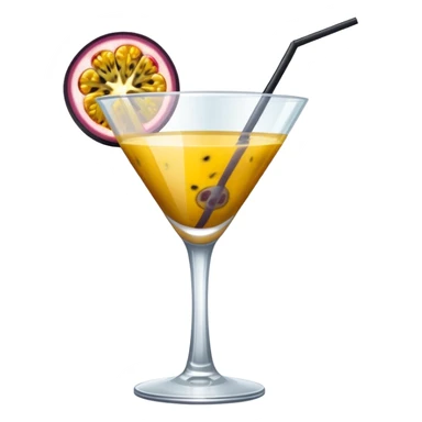 Cocktail with half passionfruit in glass sticker