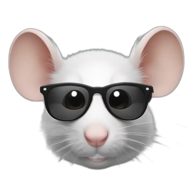 Un rat avec des lunettes et avec des cheveux noirs sticker