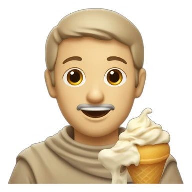 Francis of Assisi eating gelato sticker