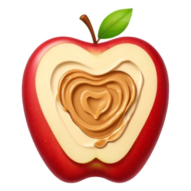sliced apple with peanutbutter sticker