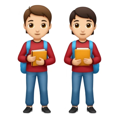 dos estudiantes cuerpo completo sticker