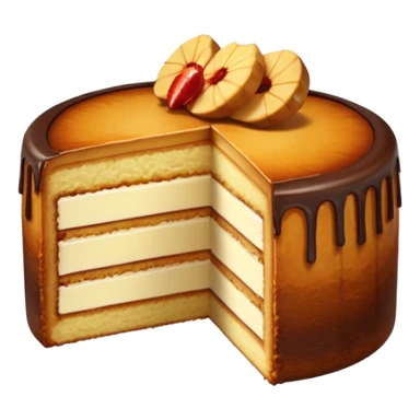 Basque cake emoji with a slice cut out sticker