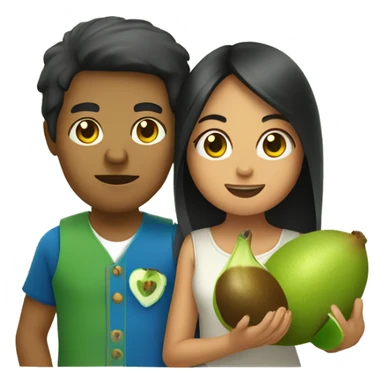 philipino and mexican girl holding a kiwi sticker