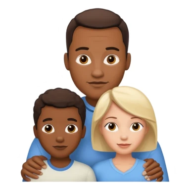 african american dad, african american and white mom sticker