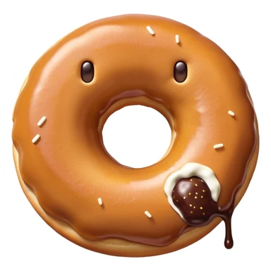 An emoji eating a doughnut sticker