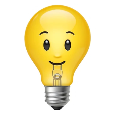 Yellow light bulb emoji representing a good idea, with a green check mark for approval. Simple emoji style, flat design, bold colors, clean lines, no text, transparent background. sticker