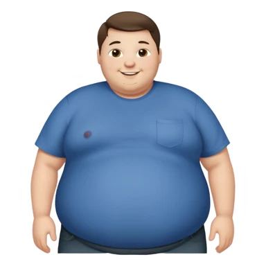 obese 20 year old brunette white male with large belly showing sticker