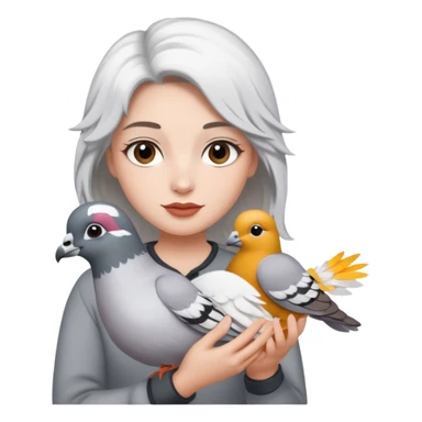 jackieshauna holding a pigeon sticker