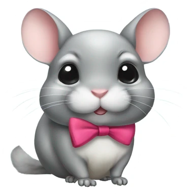 chinchilla with bow  sticker