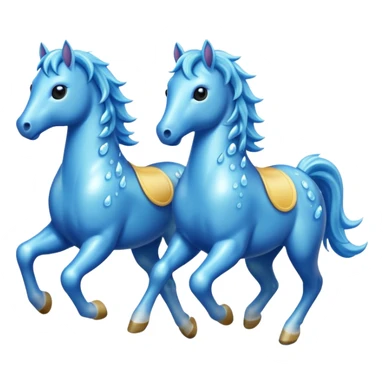 Water Horses run With drops  sticker