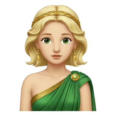 Ancient Roman woman with earrings and blonde hair, green dress sticker