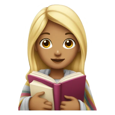 Blonde girl with blanket and book sticker