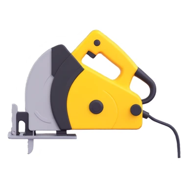 create a 3d Electric saws image using a combination of black and yellow colors sticker