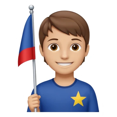 Flag holder kid sticker