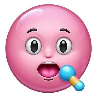 Emoji blowing bubblegum sticker