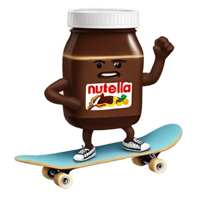 Nutella riding a skate board sticker