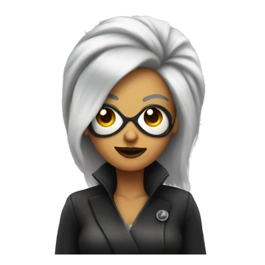 evil woman with an eye patch and a bouffant hairstyle sticker