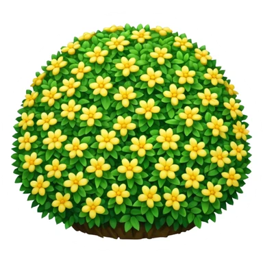 A round green bush with tiny yellow flowers sprinkled on top. sticker