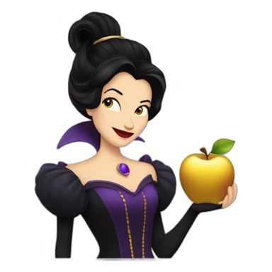The Evil Queen Regina Mills from Once Upon A Time, holding a golden apple,smirking evily. sticker