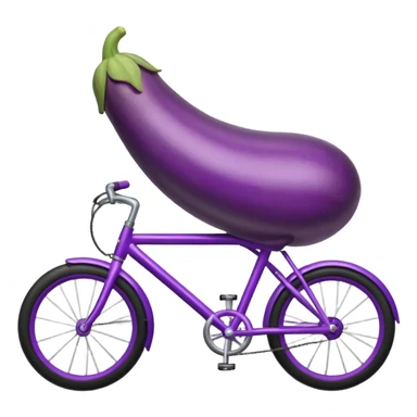 Eggplant riding a bike sticker