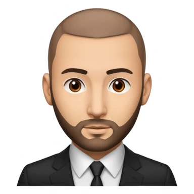 karim benzema in suit and tie, thinner face sticker
