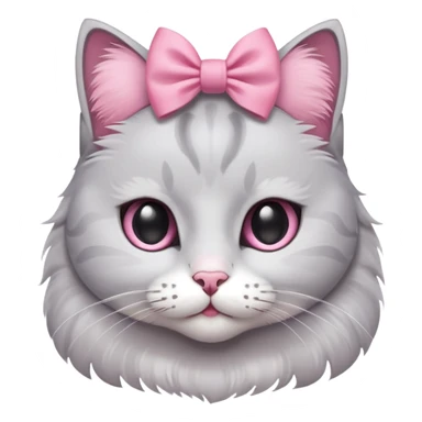 Un chat avec un petit nœud rose sur la tête  sticker