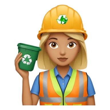 women, Waste Management, safety vest, trash picker sticker
