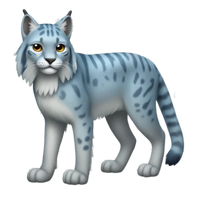 A blue lynx full body and short tail sticker