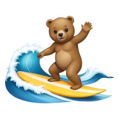 Un ours qui fais du surf sticker