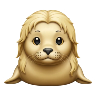 Seal with long wavy blonde hair sticker