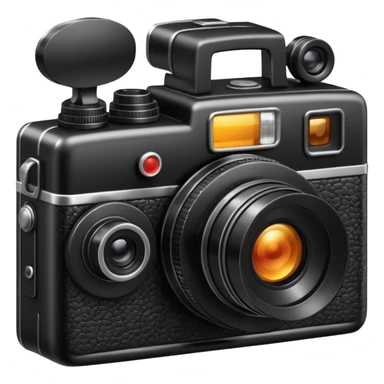 black old school photo camera with flash sticker