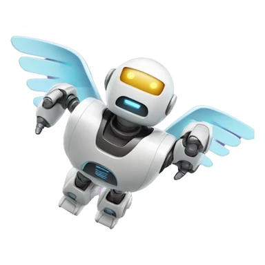 A robot flying in sky so fast sticker