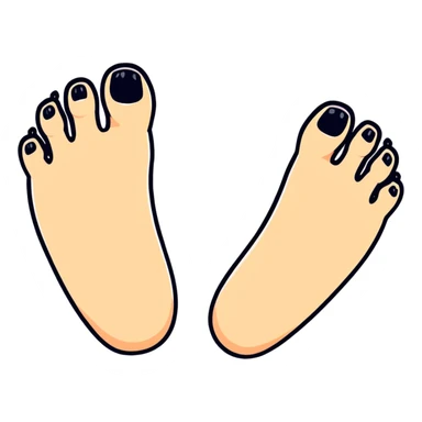 cute cartoon foot with five toes sticker