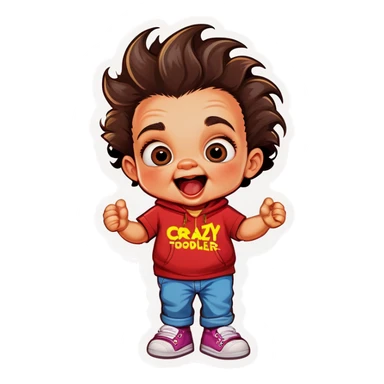 Crazy cool toddler  sticker