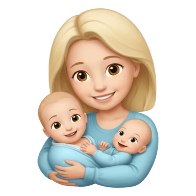 newborn baby with mother sticker