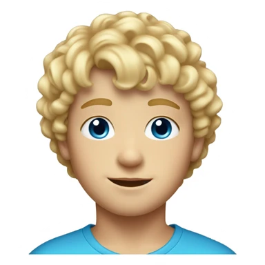 9 year old boy with blonde curly haired mullet and blue eyes sticker