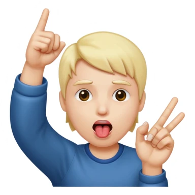 Someone holding finger guns to their head and sticking their tounge out sticker