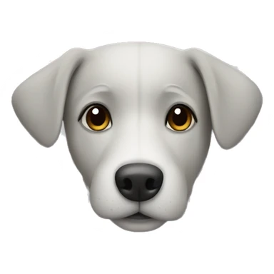 Grey dog in bed with flowers sticker