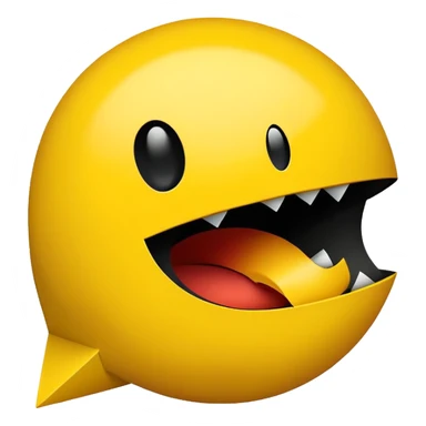 Perfect side profile of classic Pacman, yellow circle with triangular wedge cut out for mouth, showing only the side view, no front view sticker