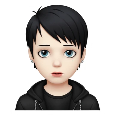 emo boy with lip piercing in sticker