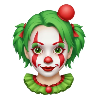girl clown with green hair sticker