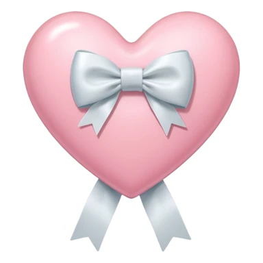 pastel pink heart with white ribbon sticker