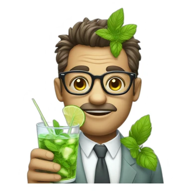 psyduch with glasses drinking mojito? sticker