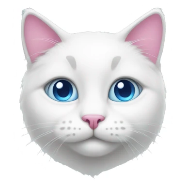 white cat with a pink bow and blue eyes sticker