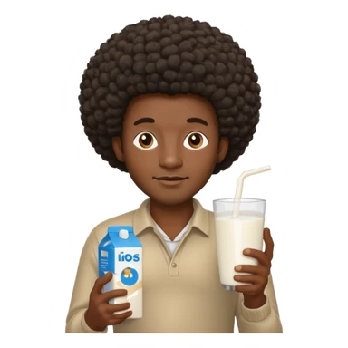 Make a black guy with Afro getting milk from store sticker