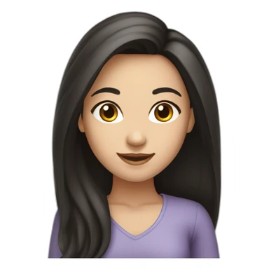 Smiling-Fair-skin-elegant-girl-with-long-dark-hair sticker